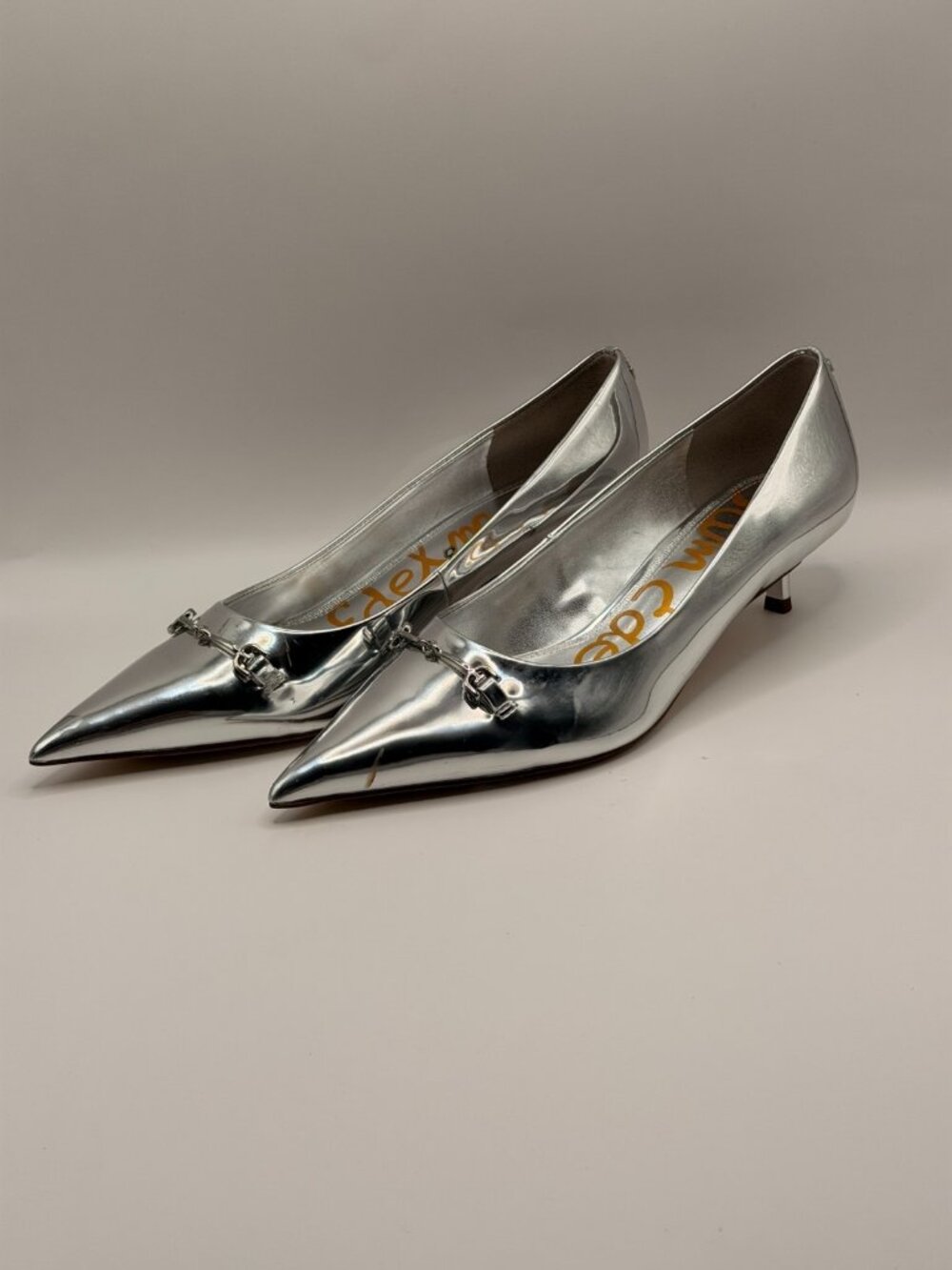 Sam Edelman Womens Kaya 2 Pointy Silver Pump Heel Sz 8.5